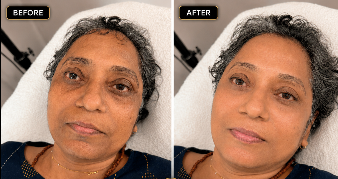 Real client customized skincare result