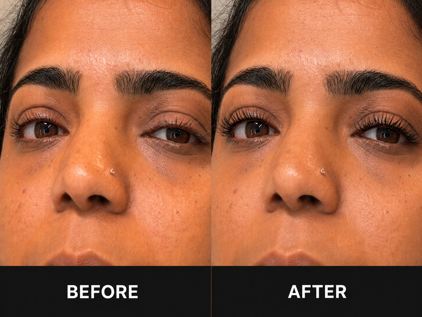 Before lash lift and tint