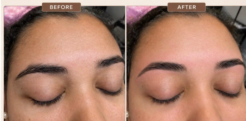Real client eyebrow threading result