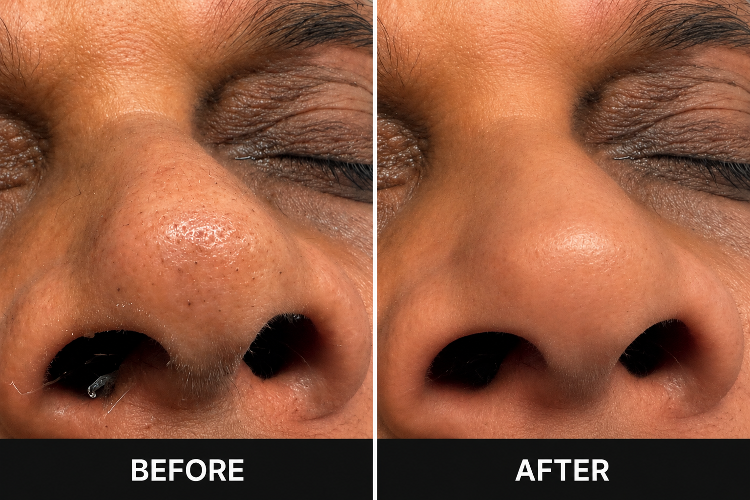 Real client nose waxing result